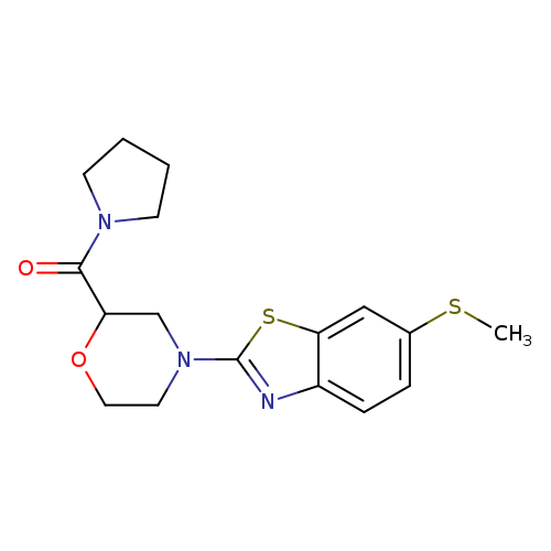 6-(methylsulfanyl)-2-[2-(pyrrolidine-1-carbonyl)morpholin-4-yl]-1,3-benzothiazole
