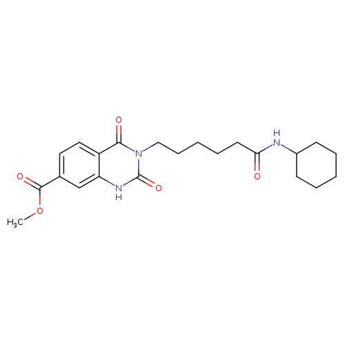 methyl 3-[5-(cyclohexylcarbamoyl)pentyl]-2,4-dioxo-1,2,3,4-tetrahydroquinazoline-7-carboxylate