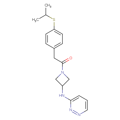 2-[4-(propan-2-ylsulfanyl)phenyl]-1-{3-[(pyridazin-3-yl)amino]azetidin-1-yl}ethan-1-one
