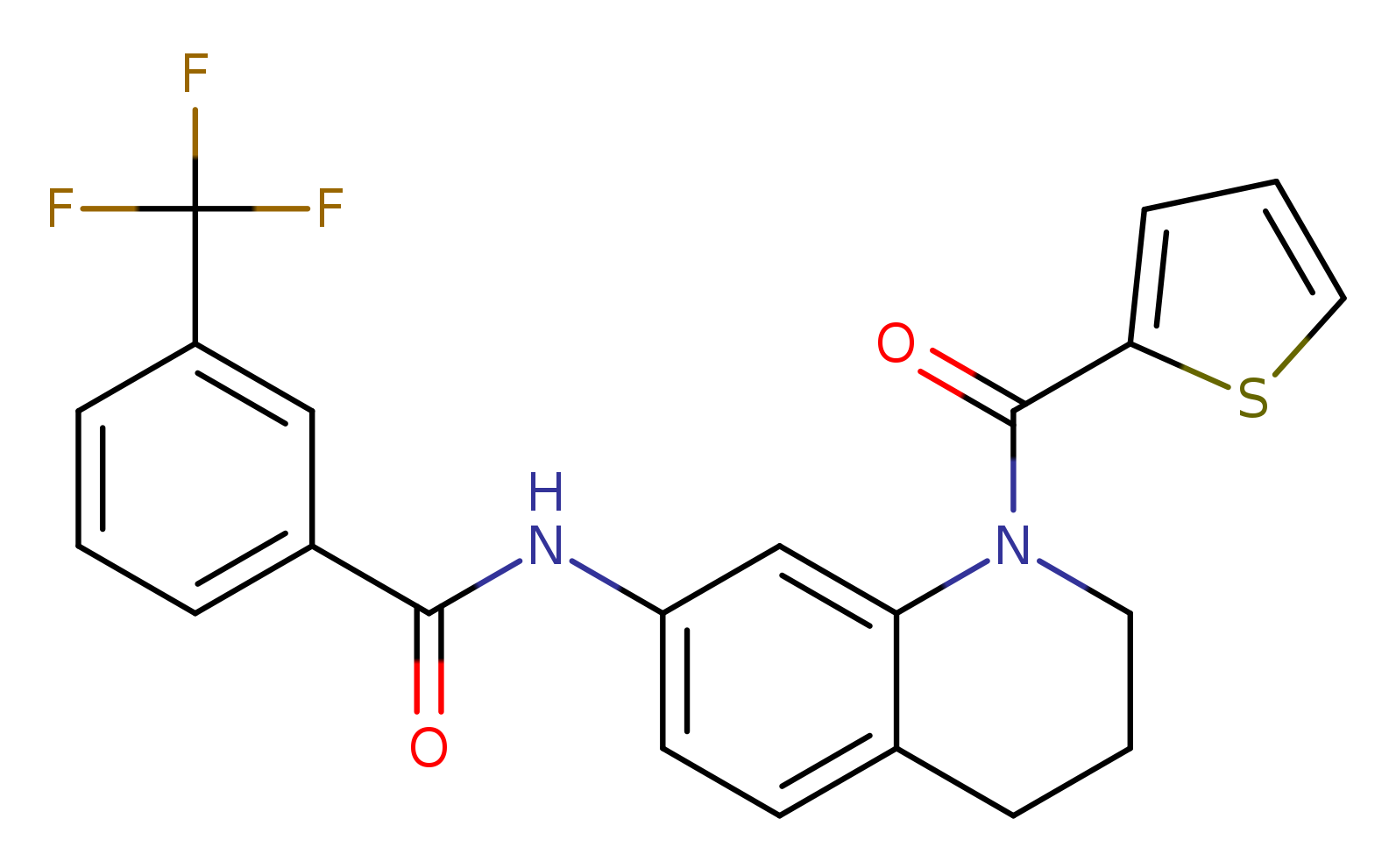 N-[1-(thiophene-2-carbonyl)-1,2,3,4-tetrahydroquinolin-7-yl]-3-(trifluoromethyl)benzamide