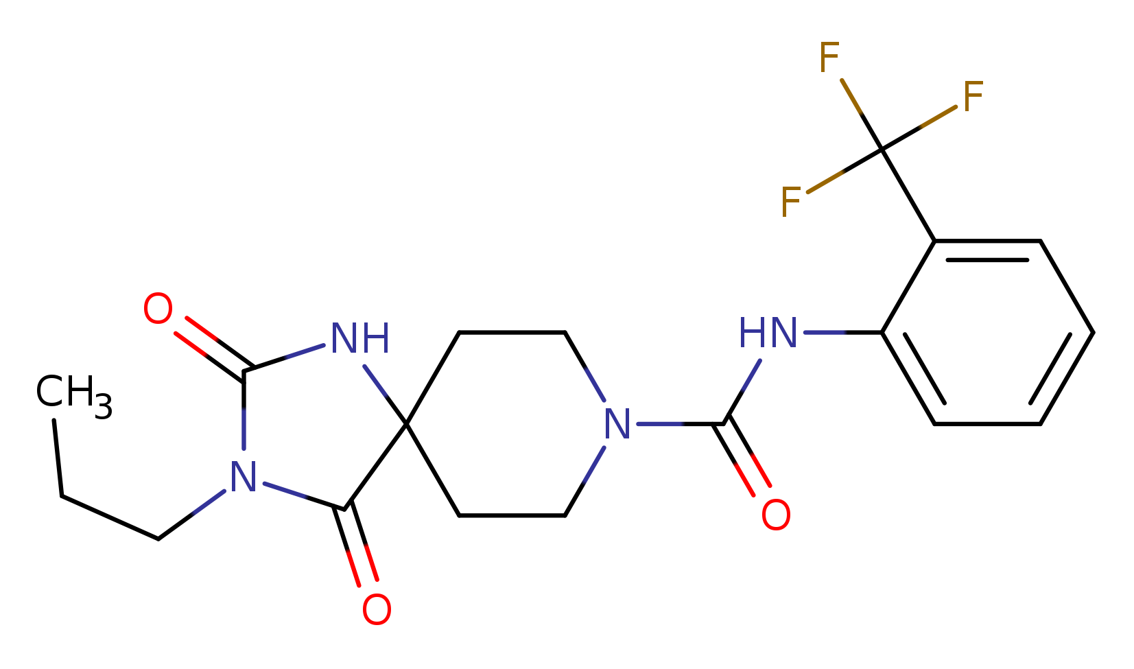 2,4-dioxo-3-propyl-N-[2-(trifluoromethyl)phenyl]-1,3,8-triazaspiro[4.5]decane-8-carboxamide