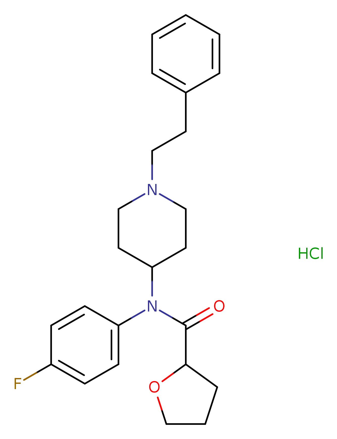 N-(4-fluorophenyl)-N-(1-phenethylpiperidin-4-yl)tetrahydrofuran-2-carboxamide,monohydrochloride