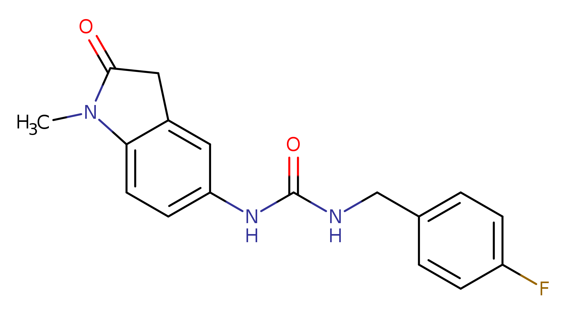 1-[(4-fluorophenyl)methyl]-3-(1-methyl-2-oxo-2,3-dihydro-1H-indol-5-yl)urea