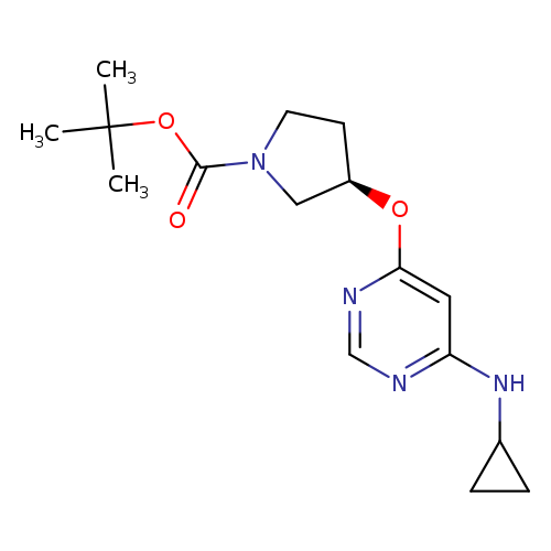 1-Pyrrolidinecarboxylic acid, 3-[[6-(cyclopropylamino)-4-pyrimidinyl]oxy]-, 1,1-dimethylethyl ester, (3R)-