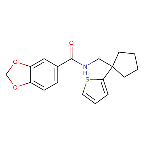 N-{[1-(thiophen-2-yl)cyclopentyl]methyl}-2H-1,3-benzodioxole-5-carboxamide