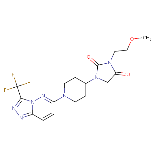 3-(2-methoxyethyl)-1-{1-[3-(trifluoromethyl)-[1,2,4]triazolo[4,3-b]pyridazin-6-yl]piperidin-4-yl}imidazolidine-2,4-dione