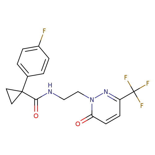 1-(4-fluorophenyl)-N-{2-[6-oxo-3-(trifluoromethyl)-1,6-dihydropyridazin-1-yl]ethyl}cyclopropane-1-carboxamide