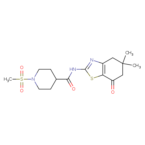 N-(5,5-dimethyl-7-oxo-4,5,6,7-tetrahydro-1,3-benzothiazol-2-yl)-1-methanesulfonylpiperidine-4-carboxamide