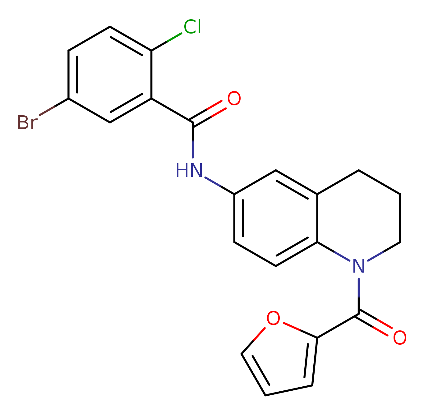 5-bromo-2-chloro-N-[1-(furan-2-carbonyl)-1,2,3,4-tetrahydroquinolin-6-yl]benzamide