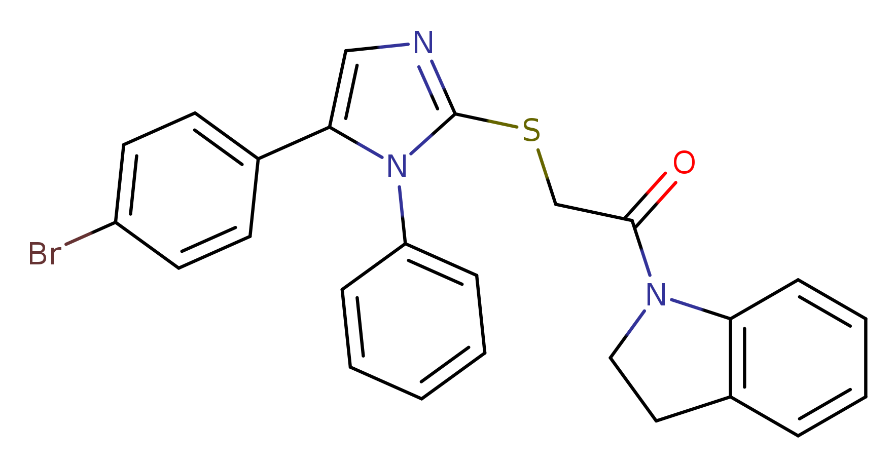 2-{[5-(4-bromophenyl)-1-phenyl-1H-imidazol-2-yl]sulfanyl}-1-(2,3-dihydro-1H-indol-1-yl)ethan-1-one