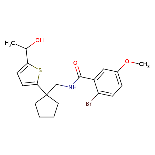 2-bromo-N-({1-[5-(1-hydroxyethyl)thiophen-2-yl]cyclopentyl}methyl)-5-methoxybenzamide