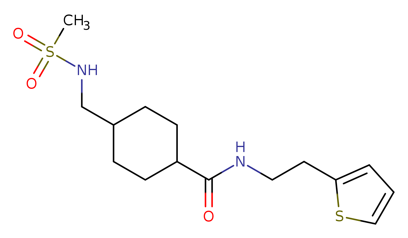4-(methanesulfonamidomethyl)-N-[2-(thiophen-2-yl)ethyl]cyclohexane-1-carboxamide