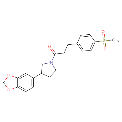 1-[3-(2H-1,3-benzodioxol-5-yl)pyrrolidin-1-yl]-3-(4-methanesulfonylphenyl)propan-1-one