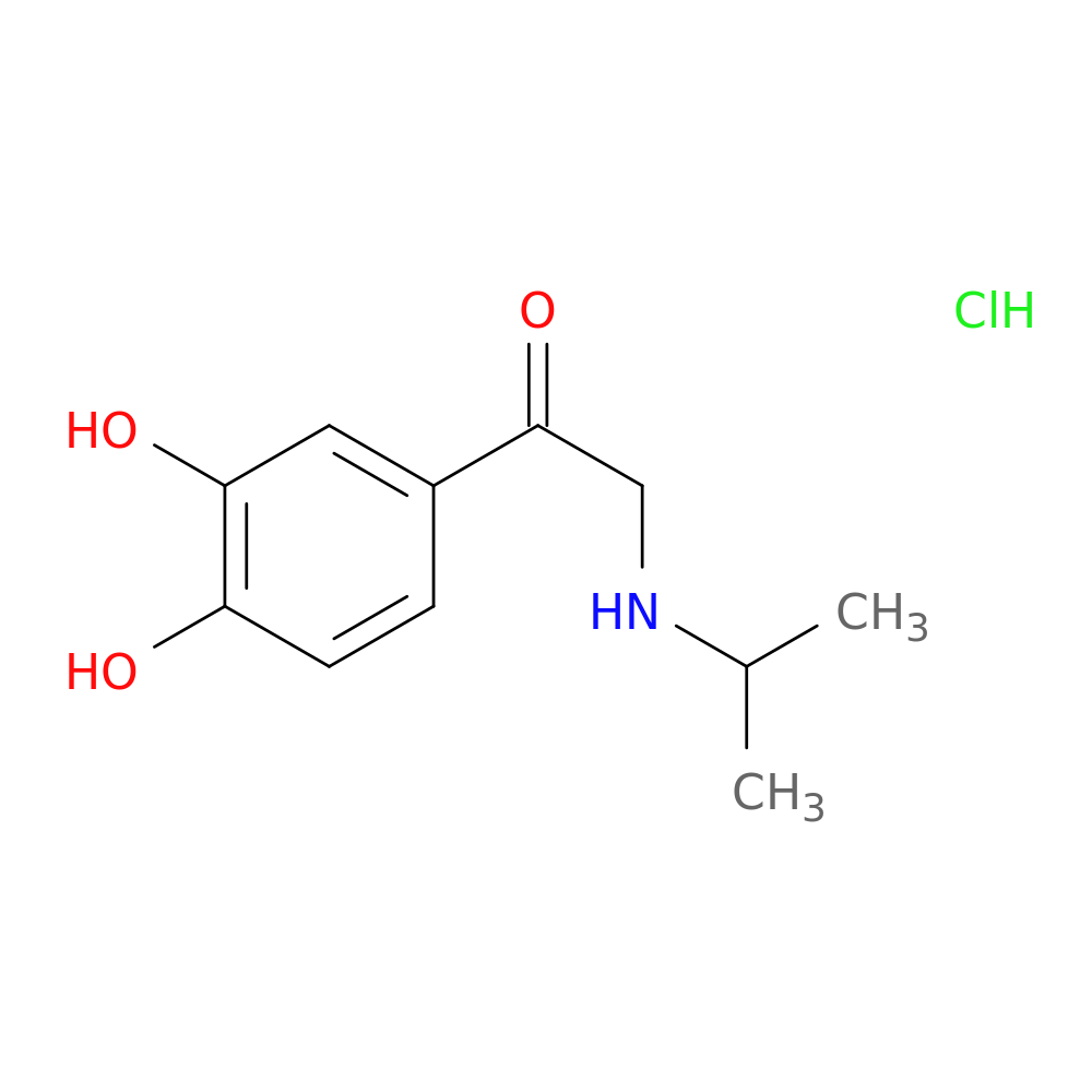 Ethanone, 1-(3,4-dihydroxyphenyl)-2-[(1-methylethyl)amino]-, hydrochloride (1:1)