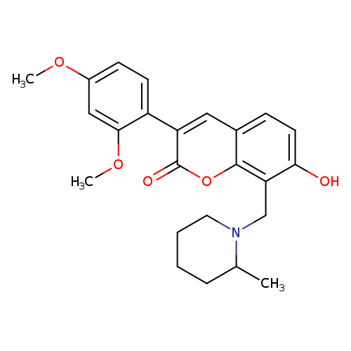 3-(2,4-dimethoxyphenyl)-7-hydroxy-8-[(2-methylpiperidin-1-yl)methyl]-2H-chromen-2-one