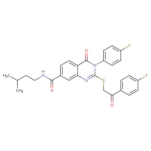 3-(4-fluorophenyl)-2-{[2-(4-fluorophenyl)-2-oxoethyl]sulfanyl}-N-(3-methylbutyl)-4-oxo-3,4-dihydroquinazoline-7-carboxamide