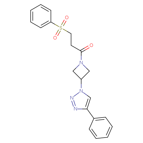 3-(benzenesulfonyl)-1-[3-(4-phenyl-1H-1,2,3-triazol-1-yl)azetidin-1-yl]propan-1-one