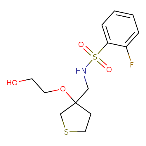 2-fluoro-N-{[3-(2-hydroxyethoxy)thiolan-3-yl]methyl}benzene-1-sulfonamide