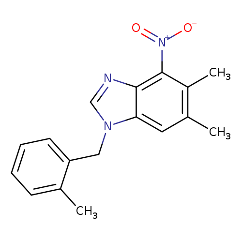 5,6-dimethyl-1-[(2-methylphenyl)methyl]-4-nitro-1H-1,3-benzodiazole