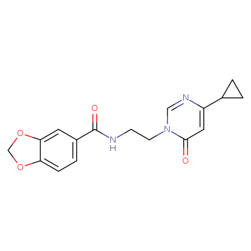 N-[2-(4-cyclopropyl-6-oxo-1,6-dihydropyrimidin-1-yl)ethyl]-2H-1,3-benzodioxole-5-carboxamide