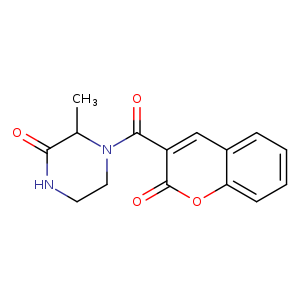 3-methyl-4-(2-oxo-2H-chromene-3-carbonyl)piperazin-2-one