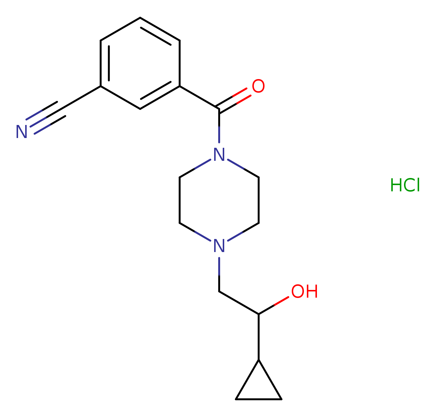 3-[4-(2-cyclopropyl-2-hydroxyethyl)piperazine-1-carbonyl]benzonitrile hydrochloride