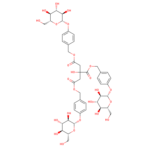 Tris(4-(((2S,3R,4S,5S,6R)-3,4,5-trihydroxy-6-(hydroxymethyl)tetrahydro-2H-pyran-2-yl)oxy)benzyl) 2-hydroxypropane-1,2,3-tricarboxylate