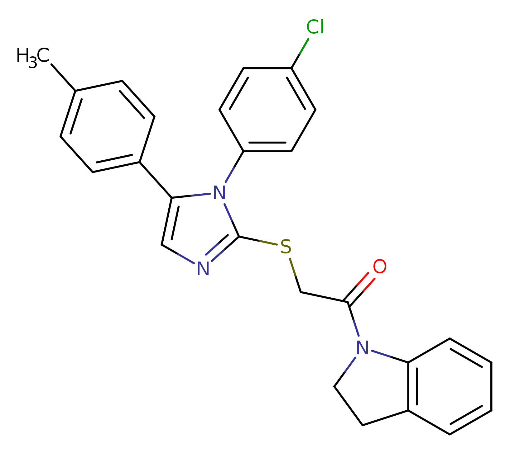 2-{[1-(4-chlorophenyl)-5-(4-methylphenyl)-1H-imidazol-2-yl]sulfanyl}-1-(2,3-dihydro-1H-indol-1-yl)ethan-1-one