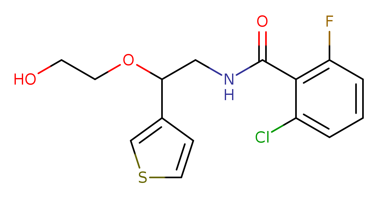 2-chloro-6-fluoro-N-[2-(2-hydroxyethoxy)-2-(thiophen-3-yl)ethyl]benzamide