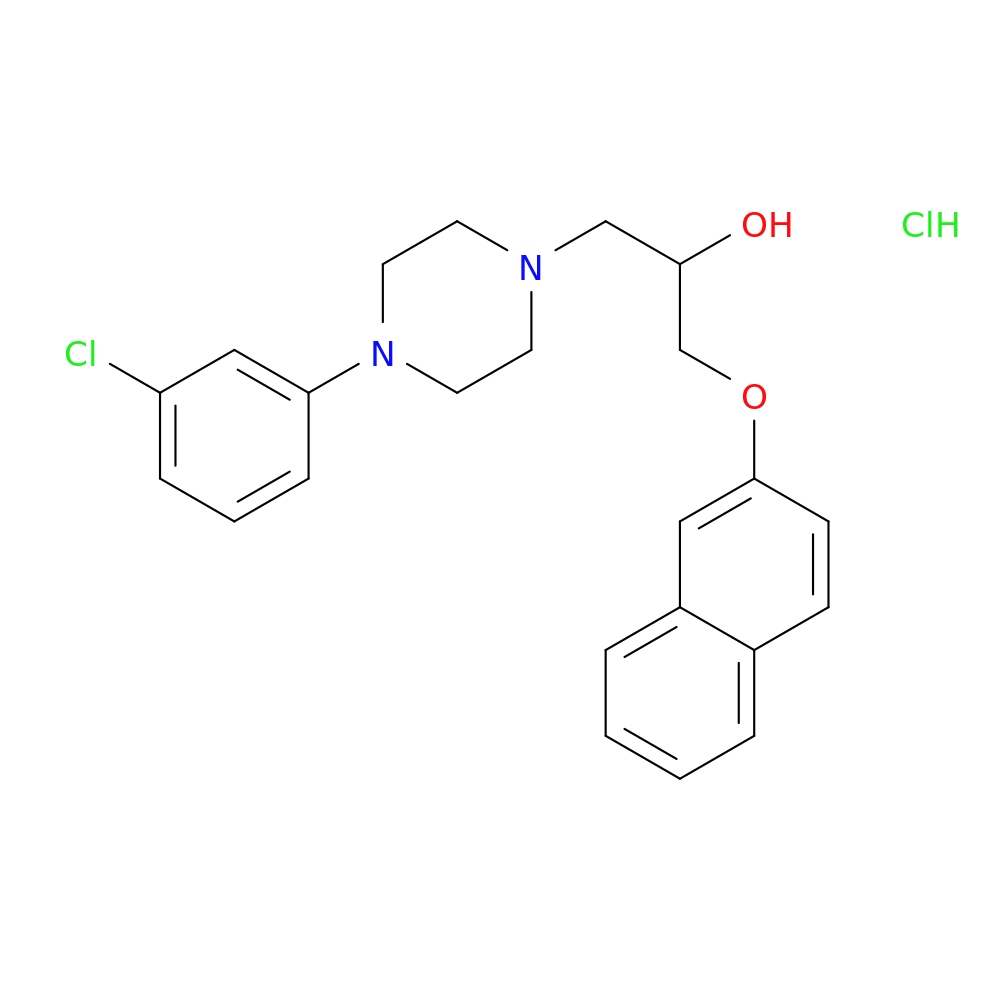 1-[4-(3-chlorophenyl)piperazin-1-yl]-3-(naphthalen-2-yloxy)propan-2-ol hydrochloride