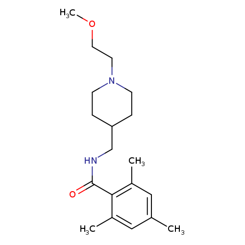 N-{[1-(2-methoxyethyl)piperidin-4-yl]methyl}-2,4,6-trimethylbenzamide