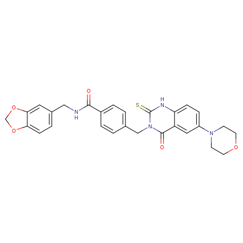 N-[(2H-1,3-benzodioxol-5-yl)methyl]-4-{[6-(morpholin-4-yl)-4-oxo-2-sulfanylidene-1,2,3,4-tetrahydroquinazolin-3-yl]methyl}benzamide