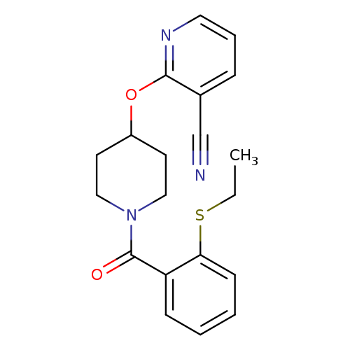 2-({1-[2-(ethylsulfanyl)benzoyl]piperidin-4-yl}oxy)pyridine-3-carbonitrile
