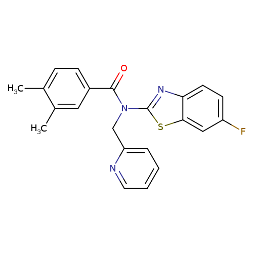 N-(6-fluoro-1,3-benzothiazol-2-yl)-3,4-dimethyl-N-[(pyridin-2-yl)methyl]benzamide