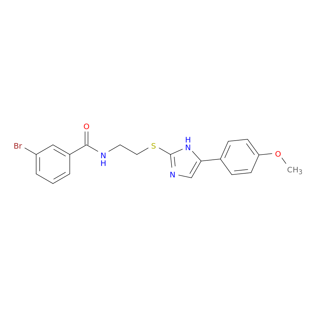 3-bromo-N-(2-{[5-(4-methoxyphenyl)-1H-imidazol-2-yl]sulfanyl}ethyl)benzamide