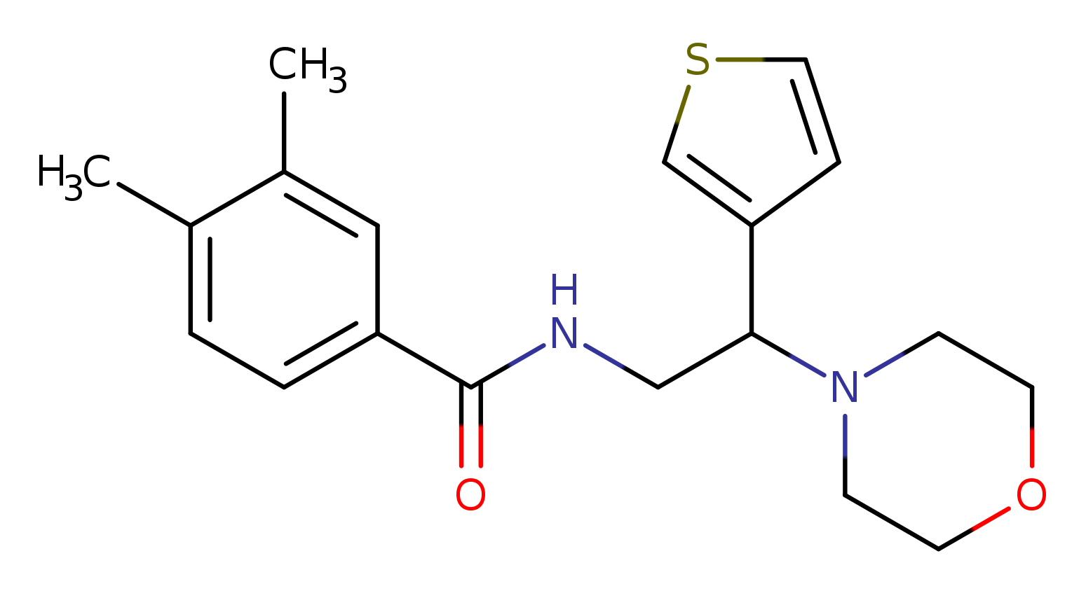 3,4-dimethyl-N-[2-(morpholin-4-yl)-2-(thiophen-3-yl)ethyl]benzamide