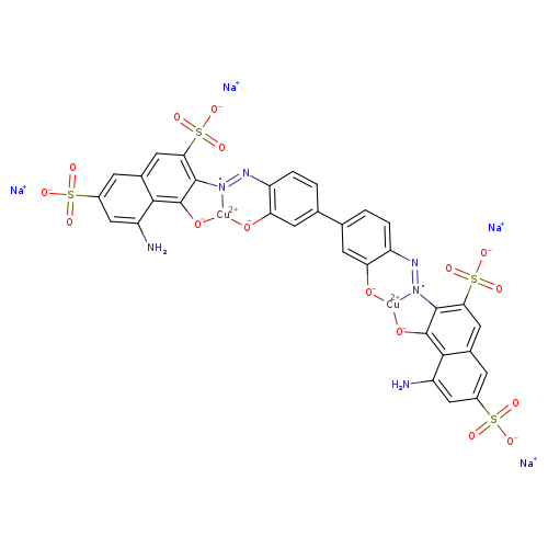 1-Naphthol-3,6-disulfonic acid, 2,2′-(3,3′-dihydroxy-4,4′-biphenylylenebisazo)bis[8-amino-, dicopper deriv., tetrasodium salt