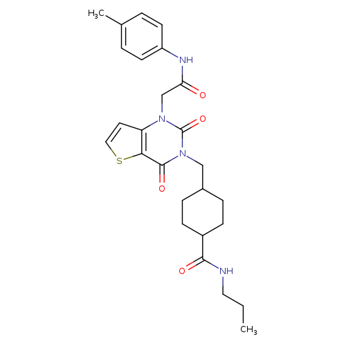 4-[(1-{[(4-methylphenyl)carbamoyl]methyl}-2,4-dioxo-1H,2H,3H,4H-thieno[3,2-d]pyrimidin-3-yl)methyl]-N-propylcyclohexane-1-carboxamide
