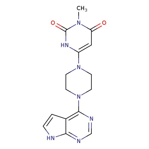 3-methyl-6-(4-{7H-pyrrolo[2,3-d]pyrimidin-4-yl}piperazin-1-yl)-1,2,3,4-tetrahydropyrimidine-2,4-dione