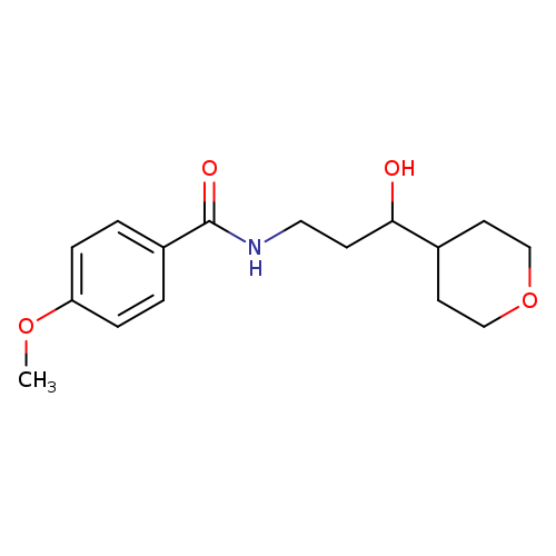 N-[3-hydroxy-3-(oxan-4-yl)propyl]-4-methoxybenzamide