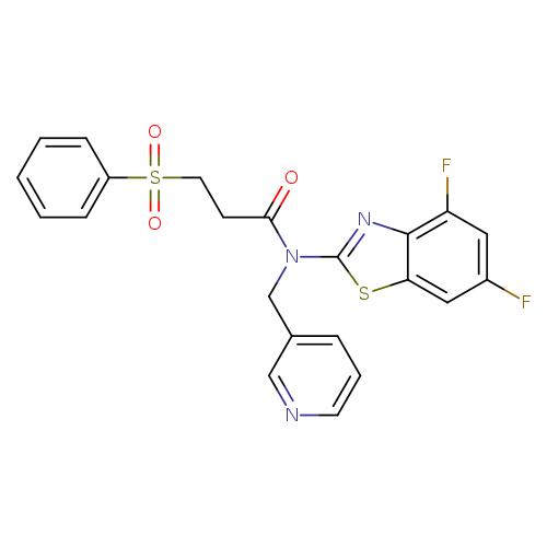 3-(benzenesulfonyl)-N-(4,6-difluoro-1,3-benzothiazol-2-yl)-N-[(pyridin-3-yl)methyl]propanamide