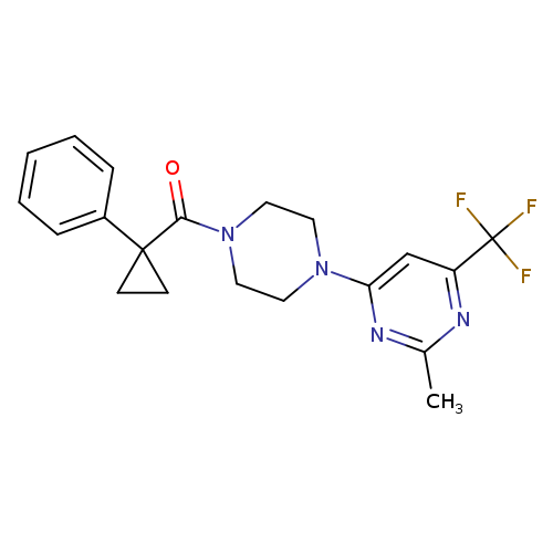 2-methyl-4-[4-(1-phenylcyclopropanecarbonyl)piperazin-1-yl]-6-(trifluoromethyl)pyrimidine