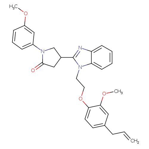 4-(1-{2-[2-methoxy-4-(prop-2-en-1-yl)phenoxy]ethyl}-1H-1,3-benzodiazol-2-yl)-1-(3-methoxyphenyl)pyrrolidin-2-one