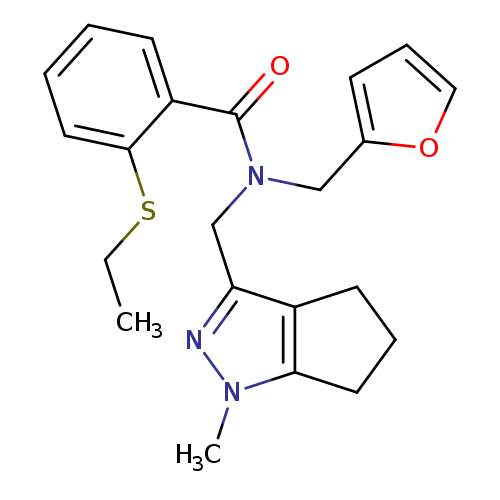2-(ethylsulfanyl)-N-[(furan-2-yl)methyl]-N-({1-methyl-1H,4H,5H,6H-cyclopenta[c]pyrazol-3-yl}methyl)benzamide