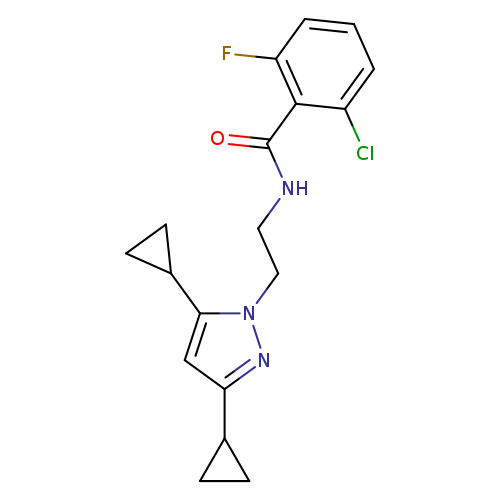 2-chloro-N-[2-(3,5-dicyclopropyl-1H-pyrazol-1-yl)ethyl]-6-fluorobenzamide