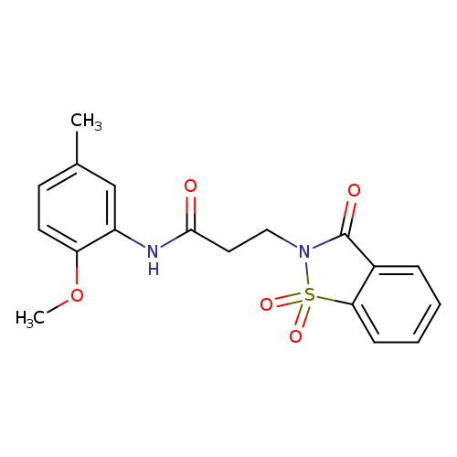 N-(2-methoxy-5-methylphenyl)-3-(1,1,3-trioxo-2,3-dihydro-1lambda6,2-benzothiazol-2-yl)propanamide