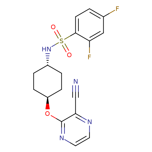 2,4-difluoro-N-[(1r,4r)-4-[(3-cyanopyrazin-2-yl)oxy]cyclohexyl]benzene-1-sulfonamide