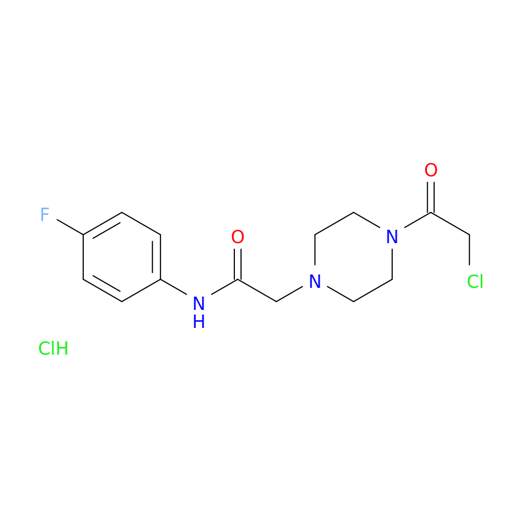 2-[4-(chloroacetyl)piperazin-1-yl]-N-(4-fluorophenyl)acetamide hydrochloride
