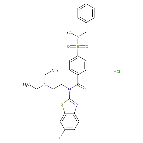 4-[benzyl(methyl)sulfamoyl]-N-[2-(diethylamino)ethyl]-N-(6-fluoro-1,3-benzothiazol-2-yl)benzamide hydrochloride