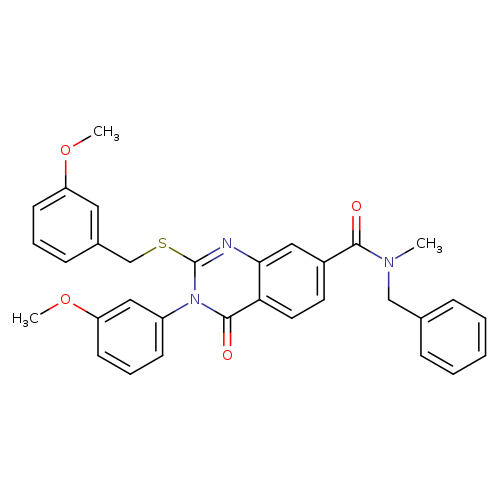 N-benzyl-3-(3-methoxyphenyl)-2-{[(3-methoxyphenyl)methyl]sulfanyl}-N-methyl-4-oxo-3,4-dihydroquinazoline-7-carboxamide